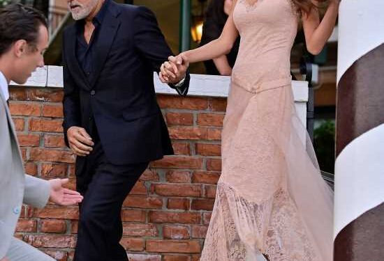 Amal Clooney wore a blush, lingerie-style Dior to the DVF Awards in Venice