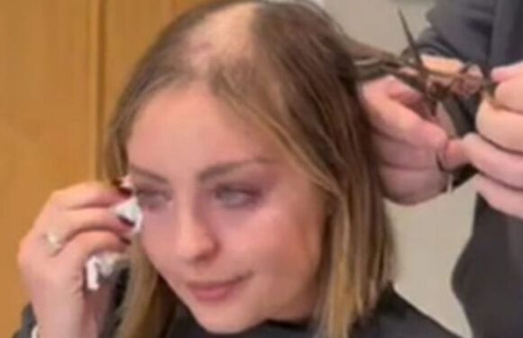 ‘Beautiful’ Amy Dowden sobs as she bravely shaves hair in new video