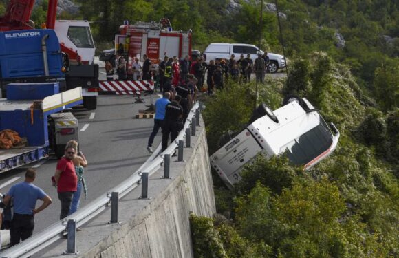Brit among two dead after bus plunges 49ft into ravine in Montenegro mountains | The Sun