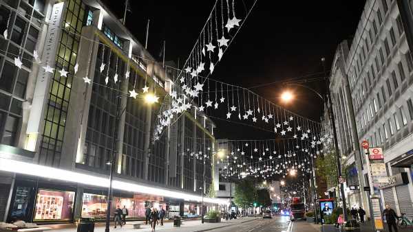 Christmas lights go up in Oxford Street ahead of November switch-on
