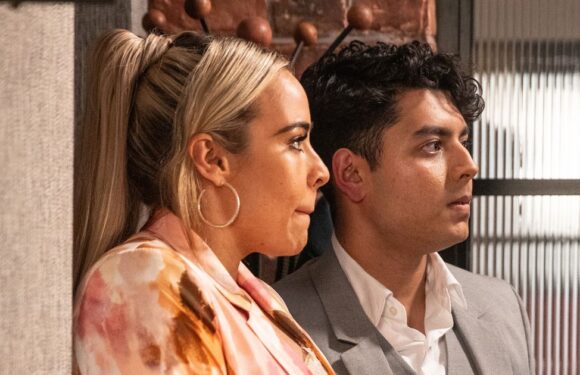 Corries Aadi and Courtney affair exposed as pair get caught in steamy clinch