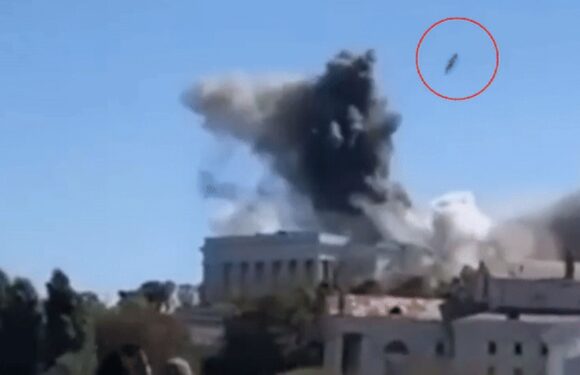 Dramatic moment Putin's Black Sea Fleet HQ blitzed killing nine top Russian military leaders in daring Ukraine strike | The Sun