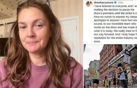 Drew Barrymore PAUSES premier of her show after issuing apology