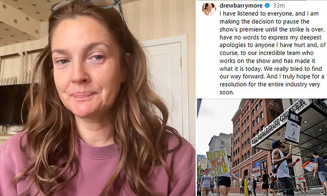Drew Barrymore PAUSES premier of her show after issuing apology