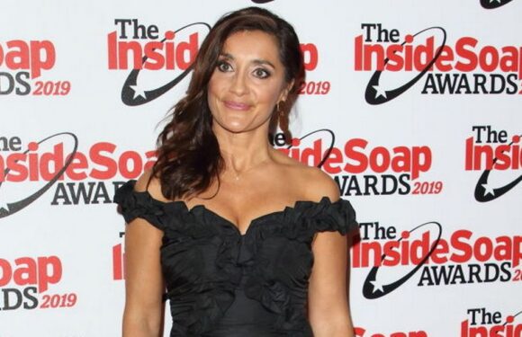 Emmerdale’s Rebecca Sarker shows off toned abs as she soaks up sun after workout