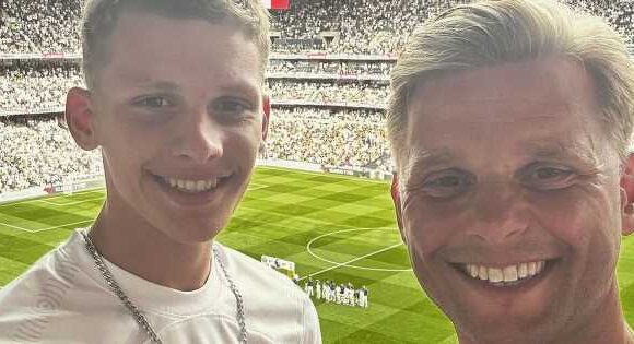 Fans cannot get over how much Freddie Brazier looks like dad Jeff in rare snaps