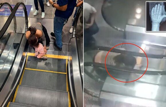 Girl nearly loses her fingers after getting them trapped