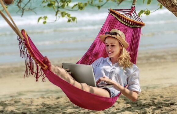 HUNDREDS of council staff are 'working from the beach'