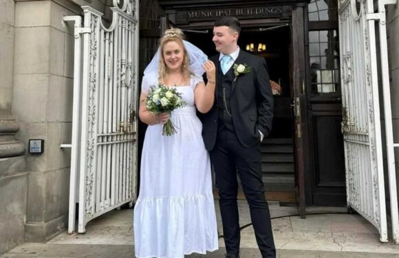 I found my wedding dress in Tesco for £10, paid £30 for our rings & Temu sorted decorations – our big day cost £2K | The Sun