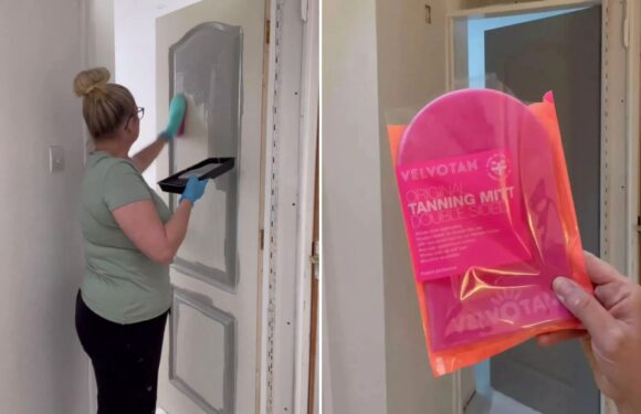 I painted my old B&Q doors in minutes using a tanning mitt – everyone’s so impressed with the finished result | The Sun