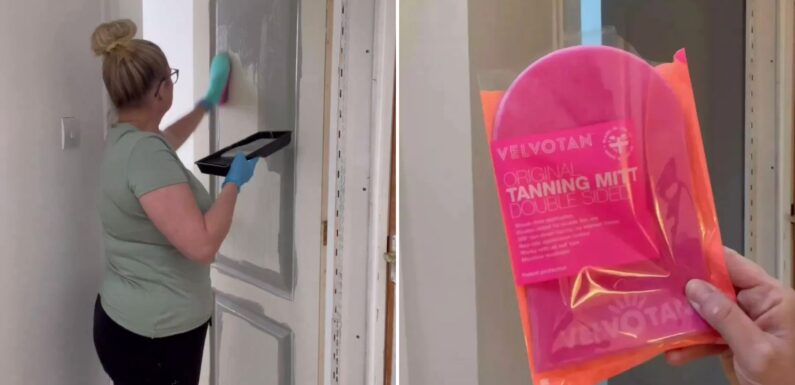 I painted my old B&Q doors in minutes using a tanning mitt – everyone’s so impressed with the finished result | The Sun