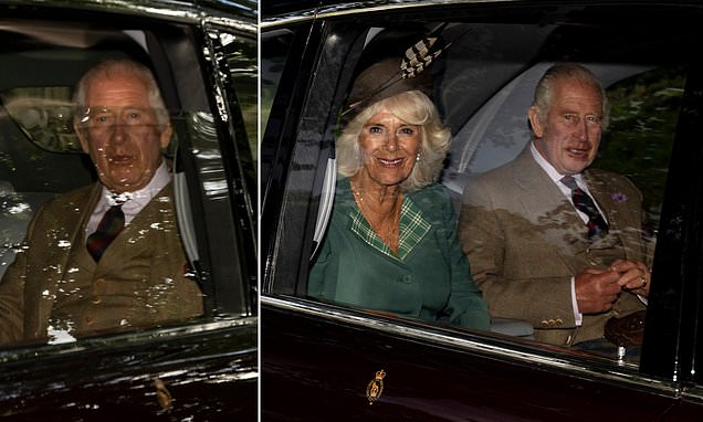 King Charles and Camilla leave Balmoral for nearby church