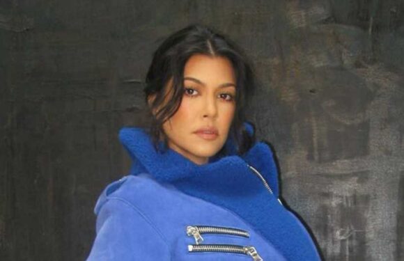 Kourtney Kardashian flaunts big baby bump & goes makeup-free in new TikTok with stepson Landon at home ahead of due date | The Sun