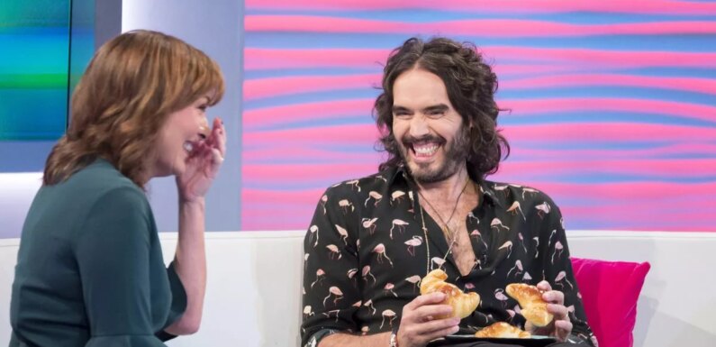 Lorraine Kelly recalls uncomfortable moment Russell Brand touched her thigh on TV