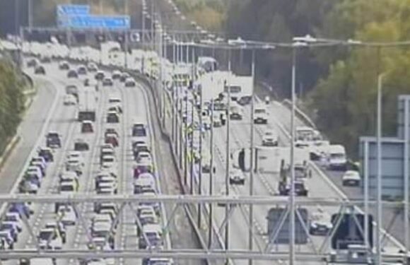 Lorry overturns on M25 in crash involving VW Passat and Ford Fiesta