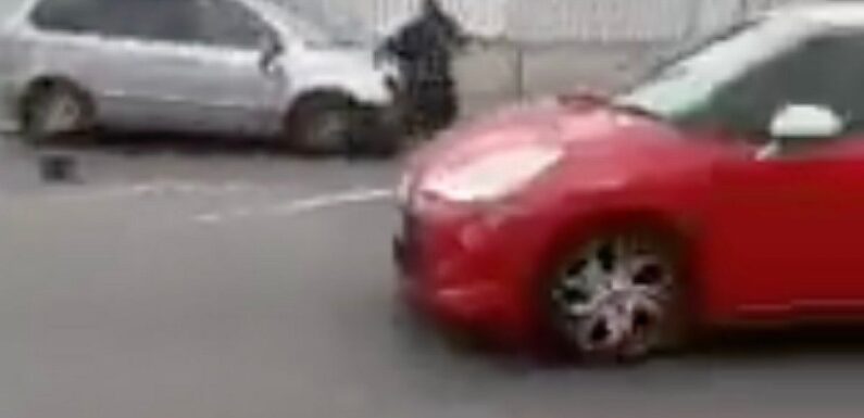 Man ran over by two different cars in chaotic ‘WTF’ brawl at construction site