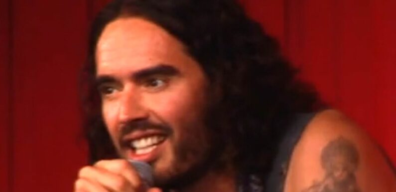 Moment Russell Brand jokes about raping a woman