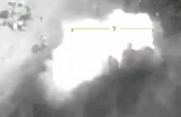 Moment Ukraine wipes out Russian patrol boat with kamikaze drone days after daring attack on Putin's Crimea Bridge | The Sun