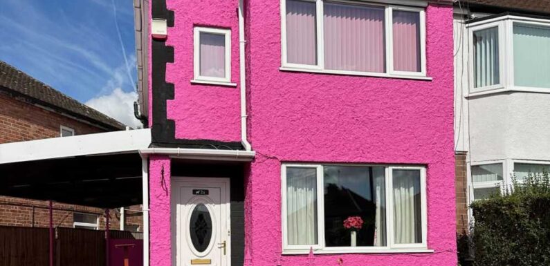 Our neighbour painted her home bright PINK – now it's up for sale and we’re really worried the new owner could change it | The Sun