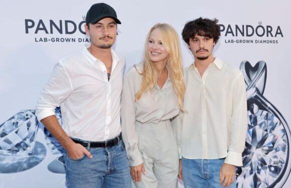 Pamela Anderson beams alongside proud sons at New York Fashion Week event