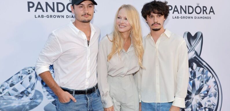Pamela Anderson beams alongside proud sons at New York Fashion Week event