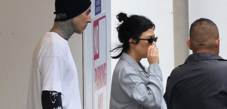 Pregnant Kourtney spotted leaving hospital with Travis