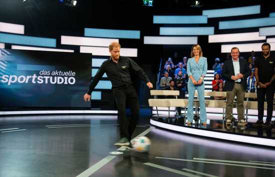 Prince Harry choked a penalty kick during an appearance on a German TV show