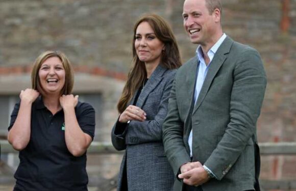 Princess Kate wore a £375 Maje blazer, black jeggings & a black top in Hereford