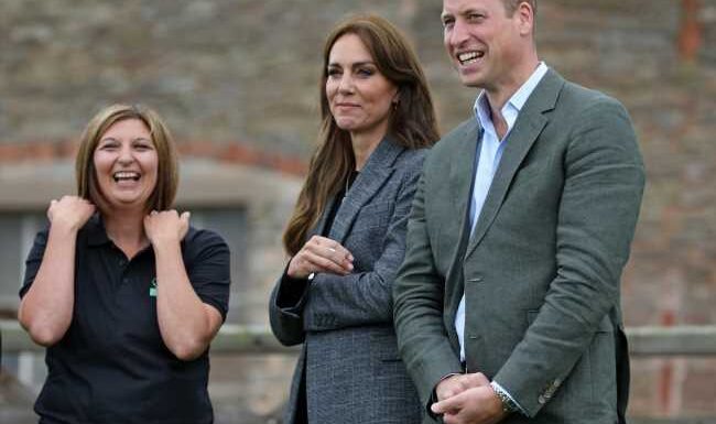 Princess Kate wore a £375 Maje blazer, black jeggings & a black top in Hereford