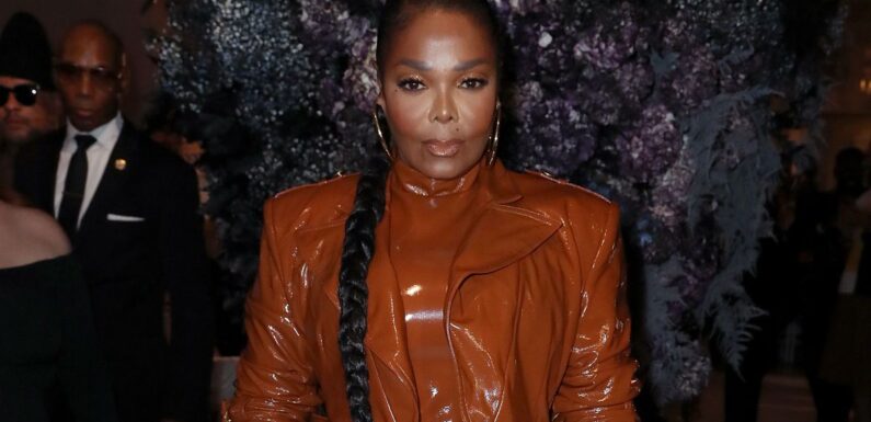 Rarely seen Janet Jackson stuns in leather look as she rubs shoulders with fellow A-Listers