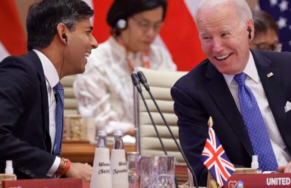 Rishi Sunak jokes with US president Biden as world leaders meet at G20