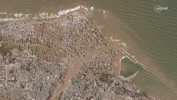 Satellite images of Libyan floods reveal scale of devastation in Derna