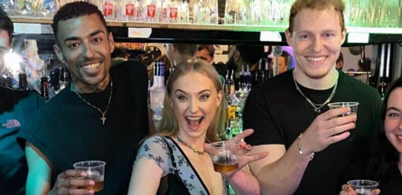 Sophie Turner downs shots on a wild night out  days before divorce