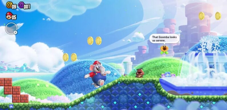 Super Mario Bros Wonder on Switch sees the hero plumber turn into an elephant