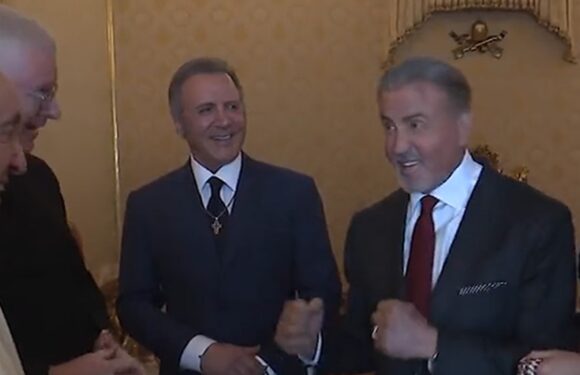 Sylvester Stallone Meets the Pope, Shadowboxes Him at Vatican
