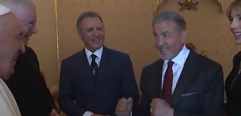 Sylvester Stallone Meets the Pope, Shadowboxes Him at Vatican