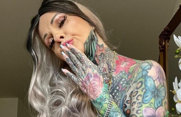 Tattooed gran who spent £25k on ink looked totally different eight years ago