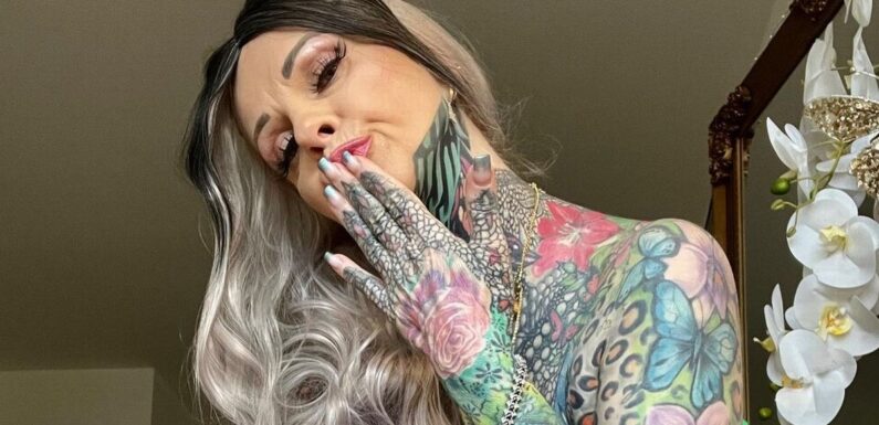 Tattooed gran who spent £25k on ink looked totally different eight years ago