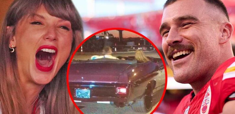 Taylor Swift Leaves Chiefs Game with Travis Kelce in Convertible for Dinner Date