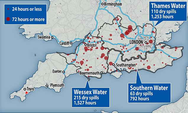 Three water companies 'illegally dumped sewage HUNDREDS of times'