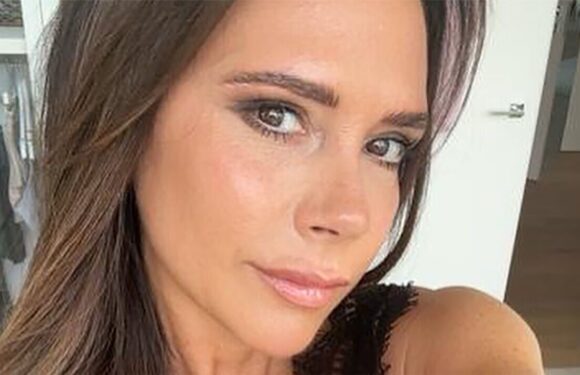 Victoria Beckham displays her unbelievably ripped physique in lace bra