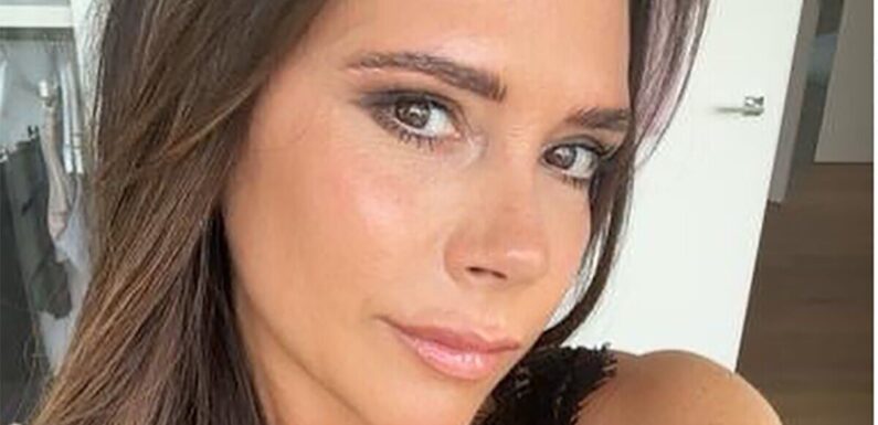 Victoria Beckham displays her unbelievably ripped physique in lace bra