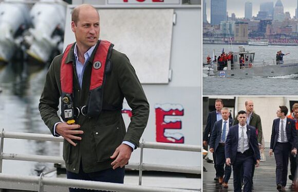William's flying solo! Prince visits New York oyster farm