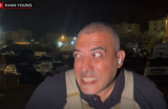 BBC reporter in Gaza looks terrified as rocket suddenly lands behind him on air