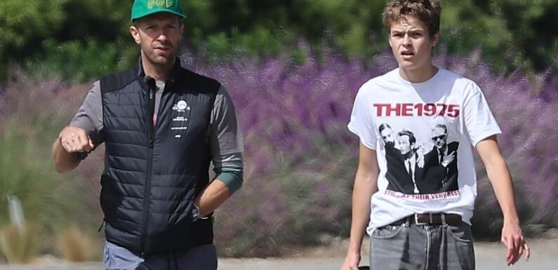 Chris Martin and son Moses lead way to Dakota Johnson's birthday bash