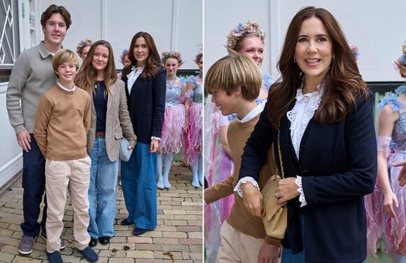 Crown Princess Mary of Denmark takes her children to see Peter Pan