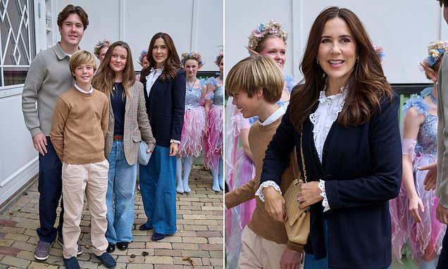 Crown Princess Mary of Denmark takes her children to see Peter Pan