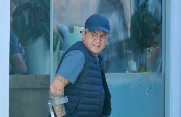 Dancing on Ice’s Stephen Webb downcast on crutches after dropping out of show