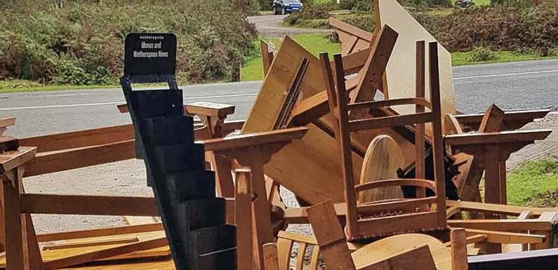 Dog walker finds discarded Wetherspoon furniture after it was stolen