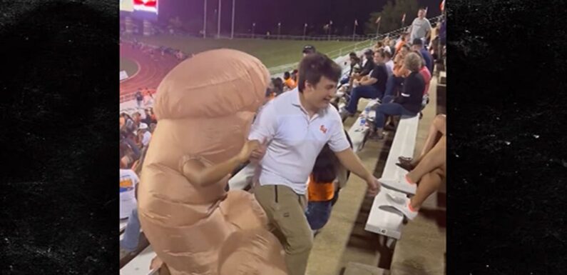 Fan Wears Giant Penis Costume At College Football Game, Hilarious Video!